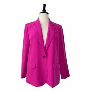 Vince Camuto Women’s XXL Fuchsia Hot Pink Jacket Blazer One Button Notch Lapel